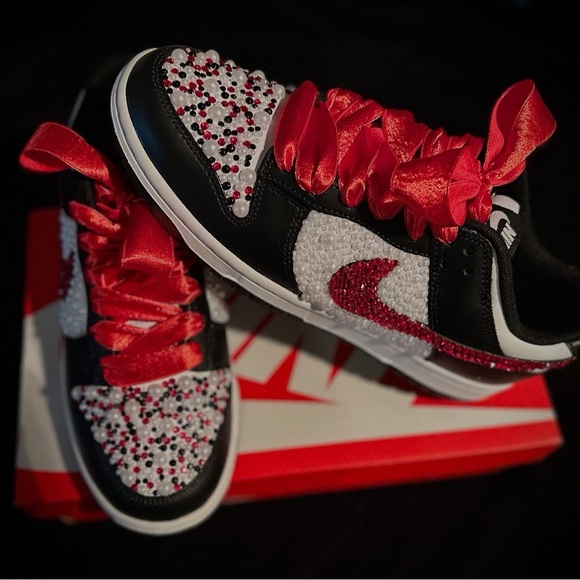 Nike Shoes - Nike Sneakers with Red and Black Beads